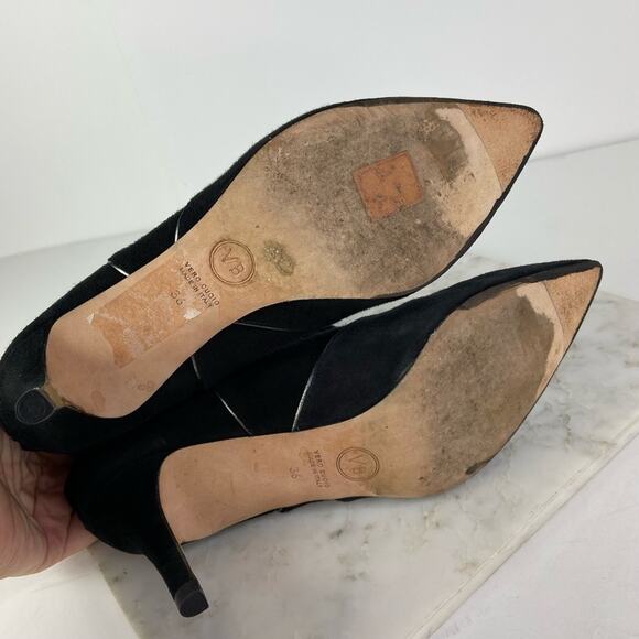 Veronica Beard Lexi Ankle Boots Western Heeled Bootie Black Suede  EU 36 $450 - Picture 9 of 10